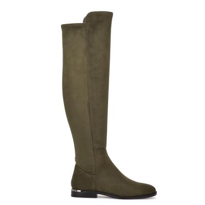 Women's Nine West Allair Over the Knee Boots Olive | QYSG92587