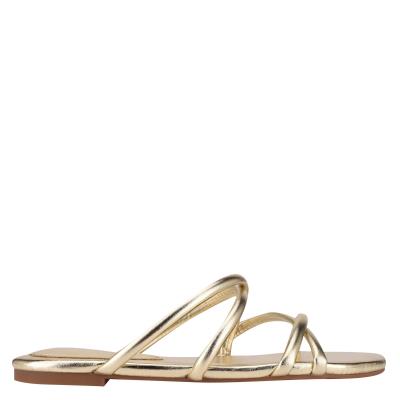 Women's Nine West Beva Flat Slide Sandals Silver | QMTD87164