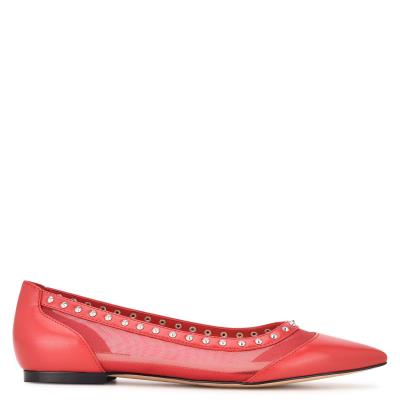 Women's Nine West Bizzie Pointy Toe Ballet Flats Pink | ESON90486