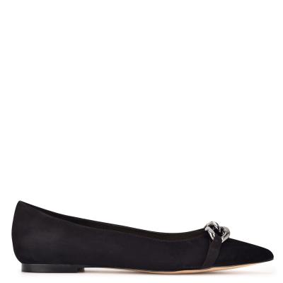 Women's Nine West Brinks Pointy Toe Ballet Flats Black | BLIR43201