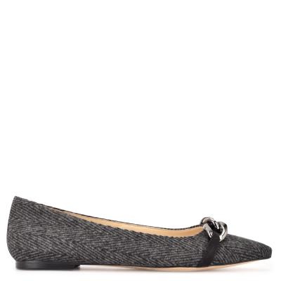 Women's Nine West Brinks Pointy Toe Ballet Flats Grey | KSQW65379