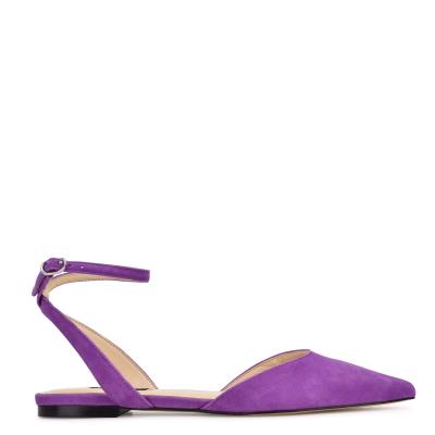 Women's Nine West Briy Pointy Toe Ballet Flats Purple | OFIJ94610