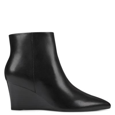 Women's Nine West Carter Wedge Booties Black | ARBX41839