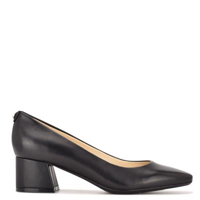 Women's Nine West Cloe 9x9 Block Heel Pumps Black | HLPV49853