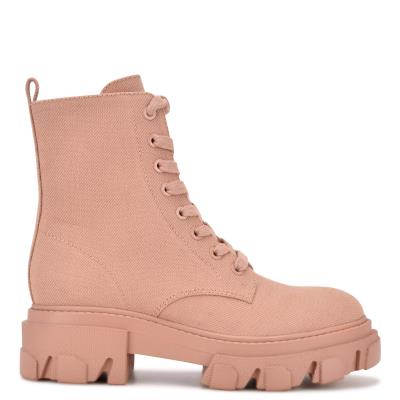 Women's Nine West Clover Lug Sole Boots Pink | VGLJ82195