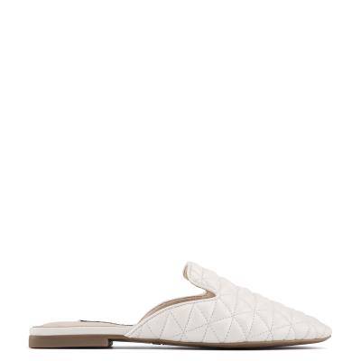 Women's Nine West Diamond Flat Mules Cream | CHOS84903