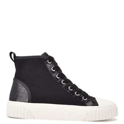 Women's Nine West Dyiane High Top Sneakers Black | RBDC20819