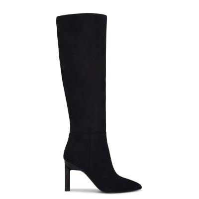 Women's Nine West Eardy Heeled Boots Black | VAWD17856