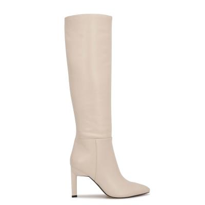 Women's Nine West Eardy Heeled Boots White | PIZW64829