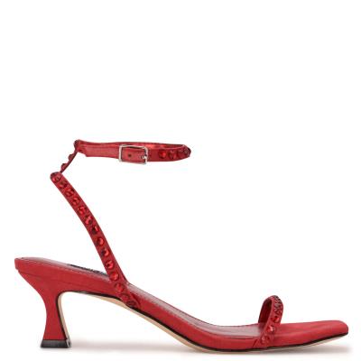 Women's Nine West Giena Ankle Strap Dress Sandals Red | RNYB86459