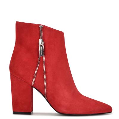 Women's Nine West Glorya Heeled Booties Red | ZGWK02564