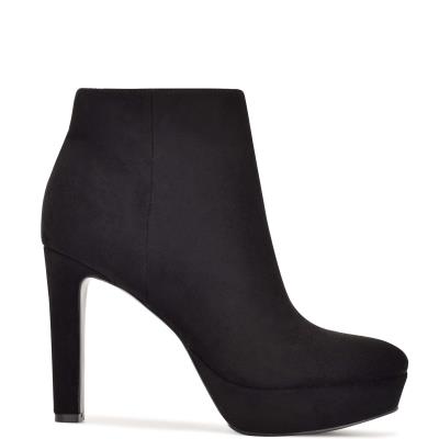 Women's Nine West Glowup Platform Booties Black | UPTO18049