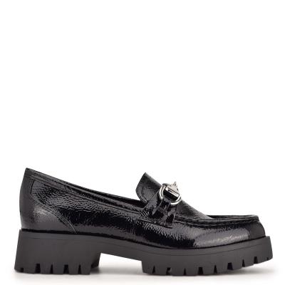 Women's Nine West Gonehme Lug Sole Loafers Black | AZLG02685