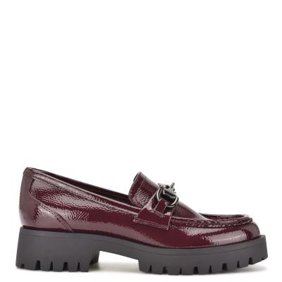 Women's Nine West Gonehme Lug Sole Loafers Red | FINY06297