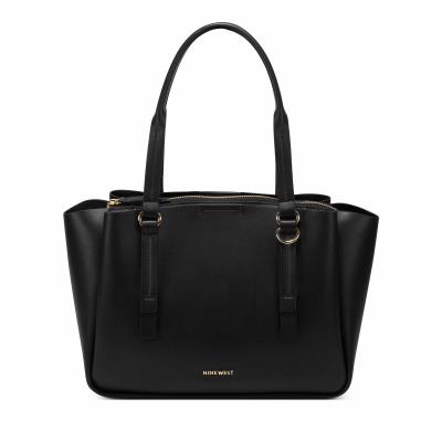 Women's Nine West Maisie Jet Set Satchel Bags Black | BYUV90853