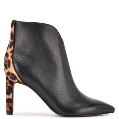 Women's Nine West Mikale Pointy Toe Booties Black | XJHE60234