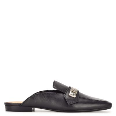 Women's Nine West Neat 9x9 Loafer Mules Black | JWOD54610