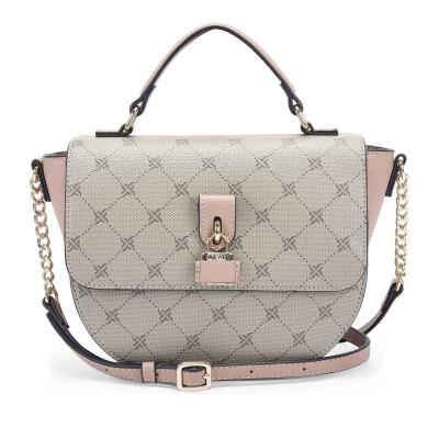 Women's Nine West Nemi Top Handle Flap Crossbody Bags Pink / White | YOBN21789