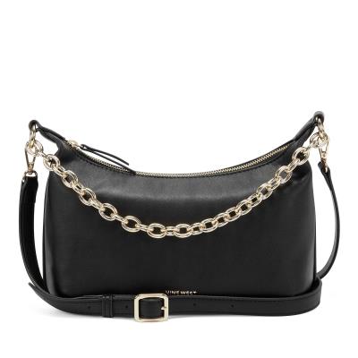 Women's Nine West Ronnie Top Zip Shoulder Bag Shoulder Bags Black | ZXCT07492