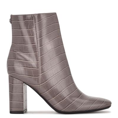 Women's Nine West Sardo 9x9 Heeled Booties Grey | TKYF10596