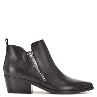 Women's Nine West Single Pointy Toe Booties Black | ZCOT27598