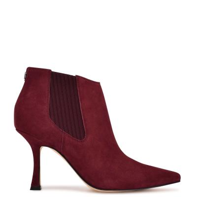 Women's Nine West Sofia Dress Booties Burgundy | LECS82534