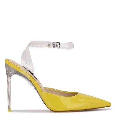 Women's Nine West Sparkea Ankle Strap Pumps Yellow | FJDM57491