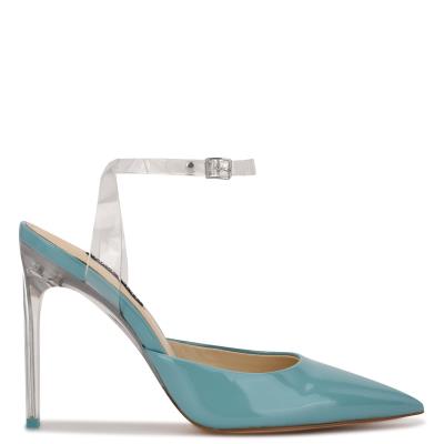 Women's Nine West Sparkea Ankle Strap Pumps Blue | ICJT06835