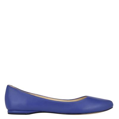 Women's Nine West Speakup Almond Toe Ballet Flats Navy | VBDO65217