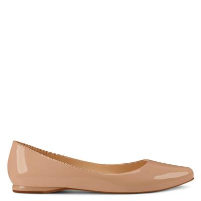 Women's Nine West Speakup Almond Toe Flats Grey / Brown | SYVJ76381