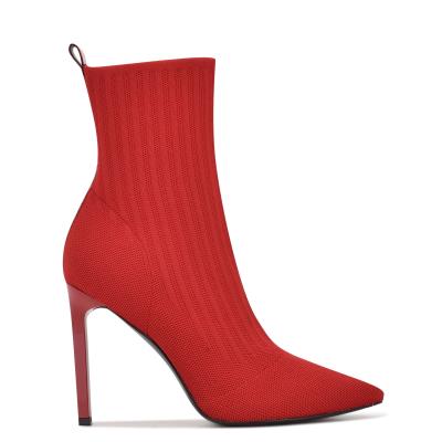 Women's Nine West Teoy Dress Booties Red | CQXZ27431