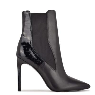 Women's Nine West Topit Dress Booties Black | MQNJ54681