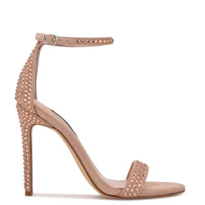 Women's Nine West Toria Ankle Strap Sandals Pink | HVTR51376