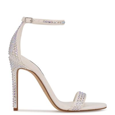 Women's Nine West Toria Ankle Strap Sandals White | UXFW28715