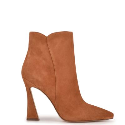 Women's Nine West Torrie Dress Booties Brown | DGSE07516