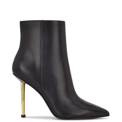 Women's Nine West Tryin Dress Booties Black | XGAQ94125