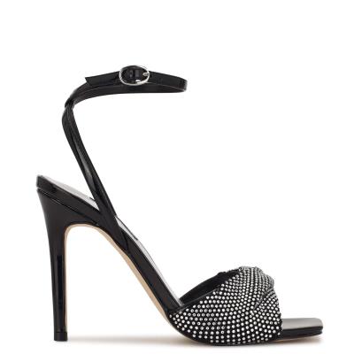 Women's Nine West Twinkle Heeled Dress Sandals Black | LTRQ80152