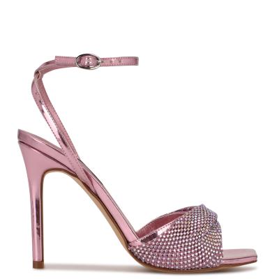 Women's Nine West Twinkle Heeled Dress Sandals Light Pink | WDEU05947