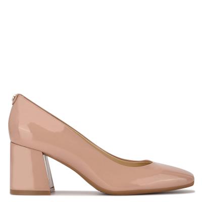 Women's Nine West Vibe 9x9 Block Heel Pumps Beige | KOUW50497