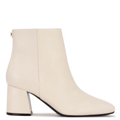 Women's Nine West Vivy 9x9 Heeled Booties Beige | ETBR98310