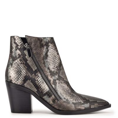 Women's Nine West Wearit Block Heel Booties Snake | VLDX80421