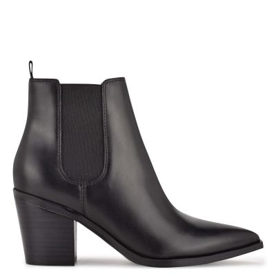 Women's Nine West Wyllis Block Heel Booties Black | NKEA93810